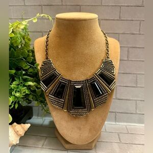 Antique brass color statement necklace